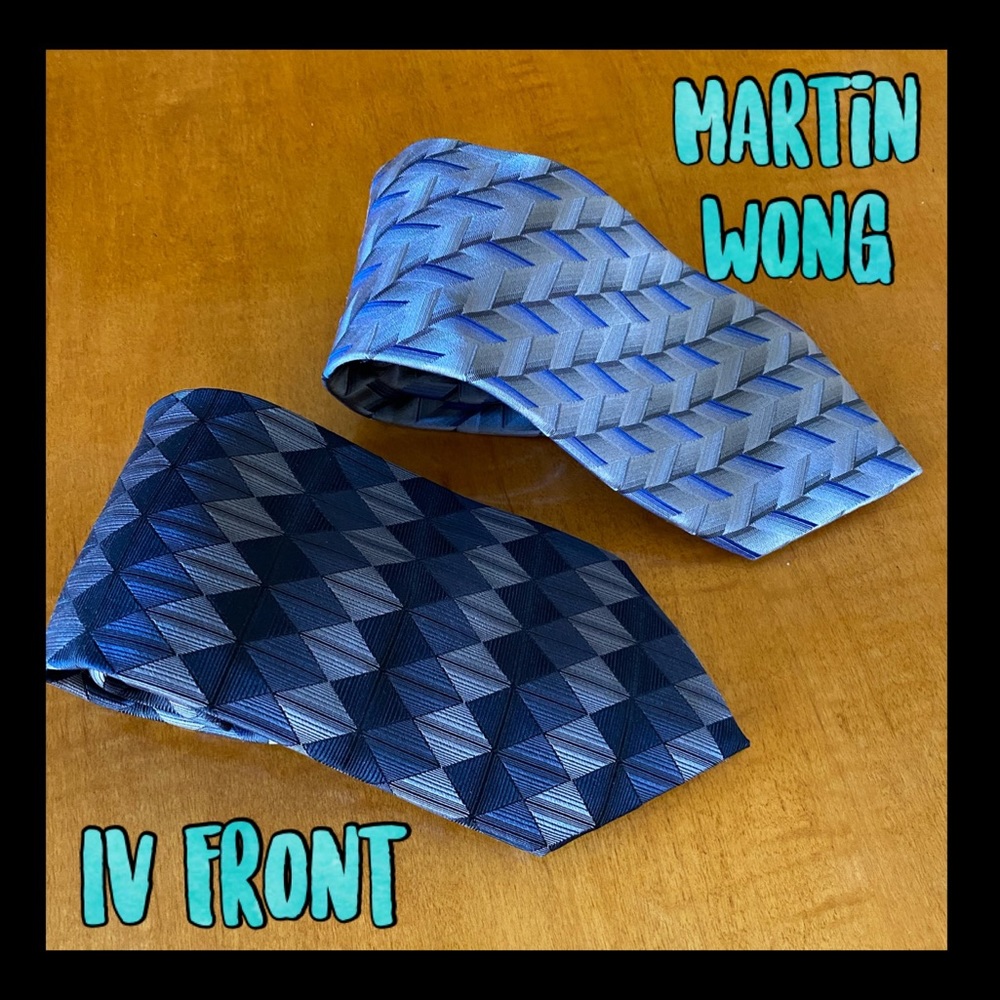 Two tie set-blues and grays. Can buy separately